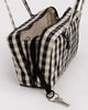 nylon bowler bag in black and cream gingham