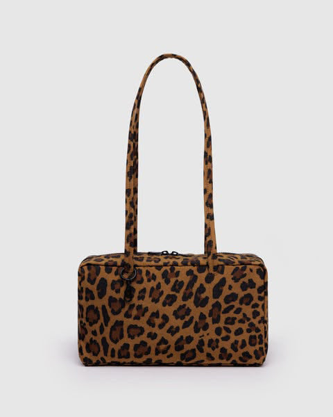 nylon bowler bag in leopard