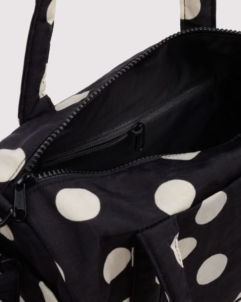 Black & Cream Polka Dot Nylon Duffle Bag from baggu