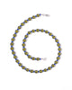 Olive + Cobalt Glass Beaded Necklace