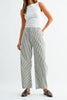 barrel leg jeans in special olive green and white stripes.