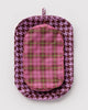 nylon packing cube set in colorful plaid prints