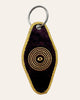 embroidered patch keychain with a vintage-inspired design, balloons