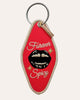 embroidered patch keychain with a vintage-inspired design, forever spicy