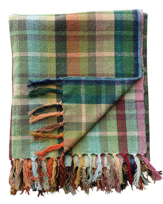 Patent Plaid Cotton Throw