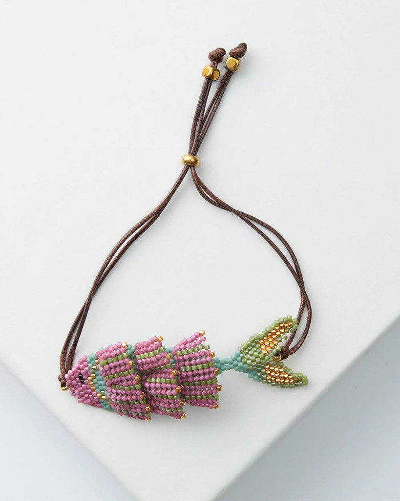 Pepecito Bracelet, adjustable beaded fish bracelet 