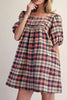 mini babydoll dress in a classic plaid pattern