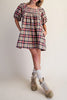 mini babydoll dress in a classic plaid pattern