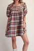 mini babydoll dress in a classic plaid pattern