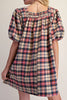 mini babydoll dress in a classic plaid pattern