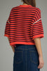 knit sweater tee in red and maroon stripes 