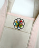 close up picture of embroidered personify flower