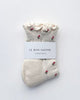 petal ruffled hugger crew socks in cream
