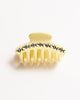 butter yellow hair claw with black rhinestone ants