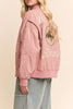 Pink Cowboy Patch Zipper Jacket