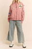 Pink Cowboy Patch Zipper Jacket