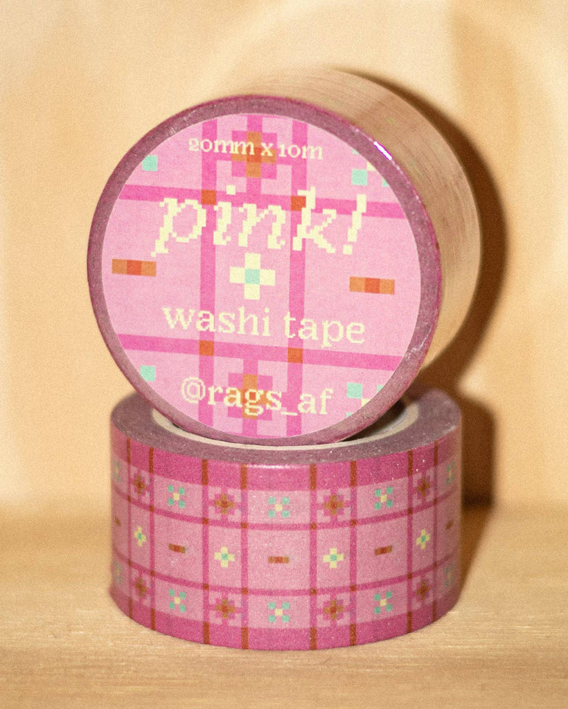 pink patterned washi tape