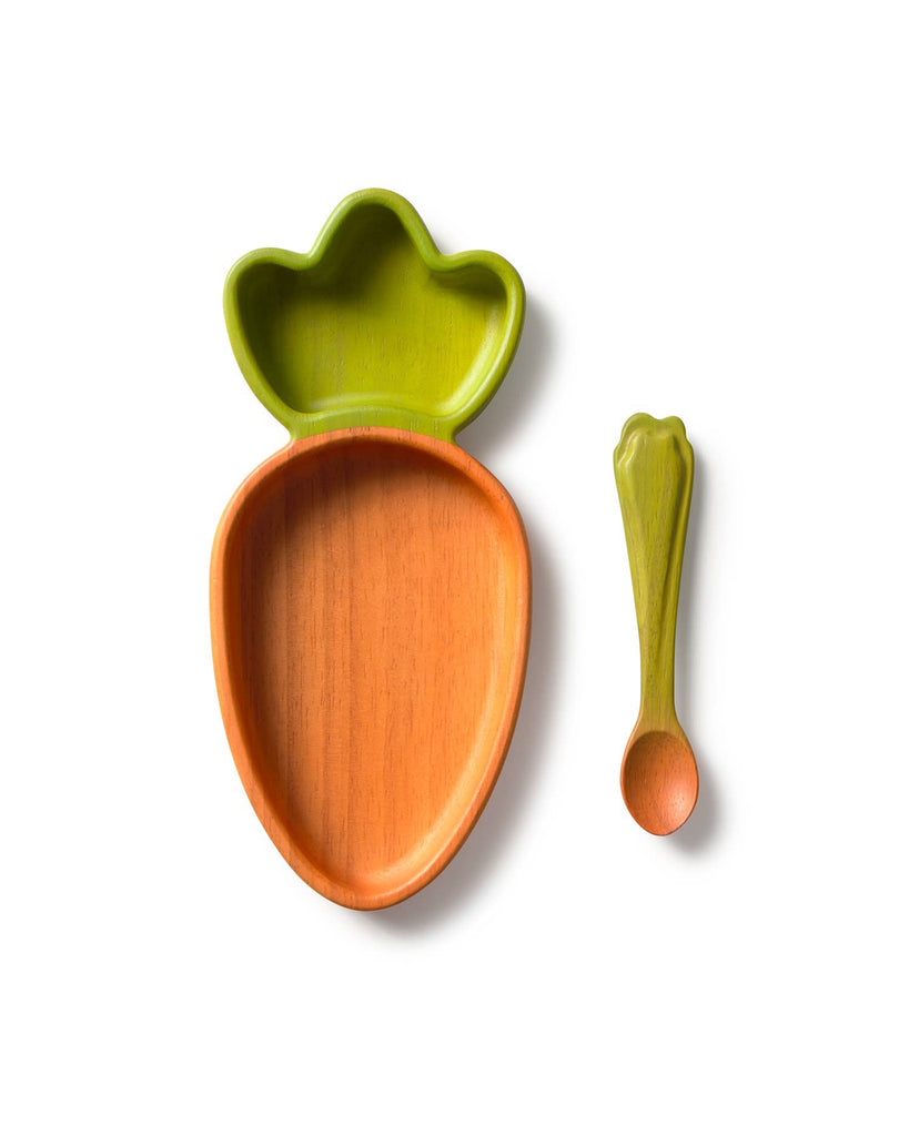 baby dish and spoon set, cathy the carrot