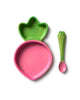 baby dish and spoon set, ramona the radish