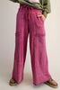 swingy wide leg sweatpants in a washed berry color