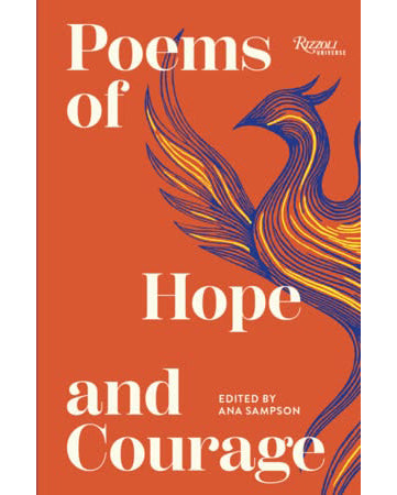poetry book in red with a colorful phoenix on the cover 