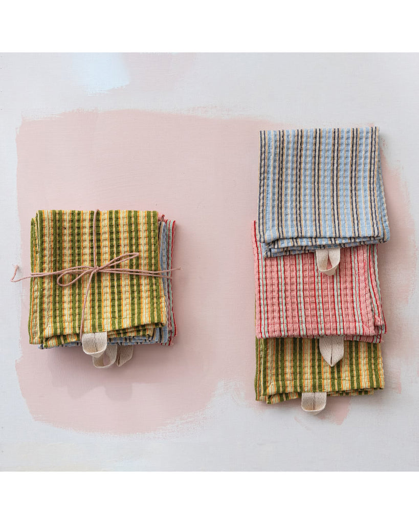 Potts Waffle Stripe Dish Cloth Set