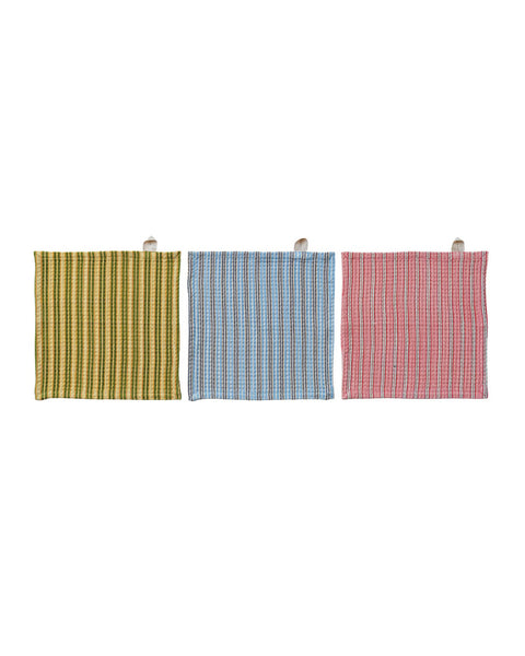 Potts Waffle Stripe Dish Cloth Set