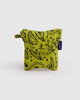 puffy earbuds case in chartreuse paisley