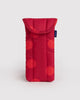 quilted glasses sleeve in a red polka dot pattern