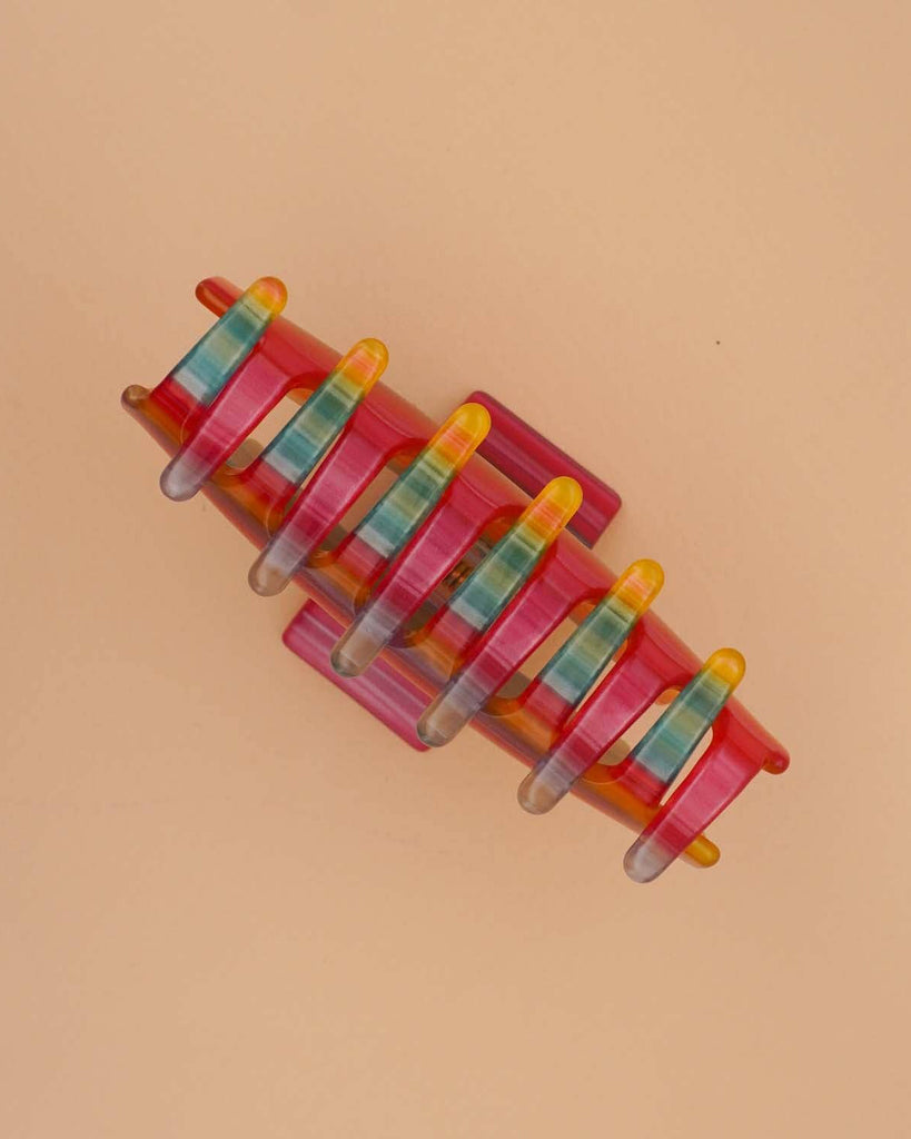 pyramid hair claw in sunset stripes