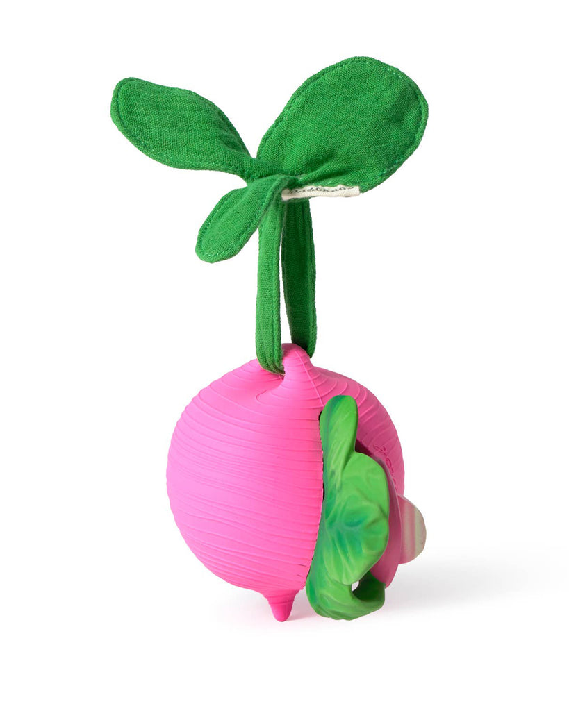 natural rubber pacifier case in the shape of a radish