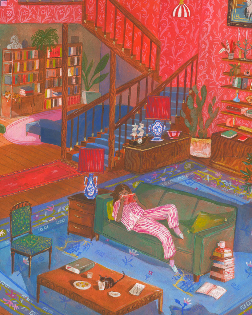 Reading Through the Dimming Light Print by jill kittock