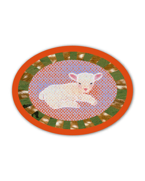 red lamb vinyl sticker 