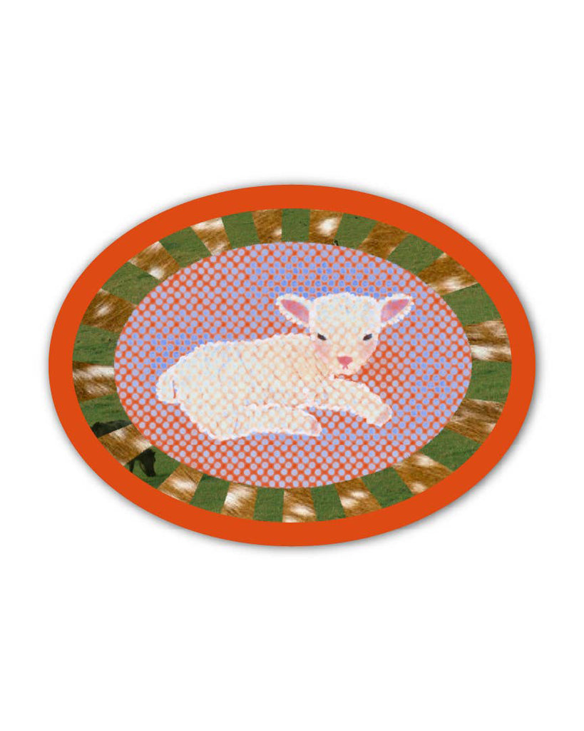 red lamb vinyl sticker 