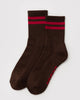 ribbed knit stripe sock in coffee