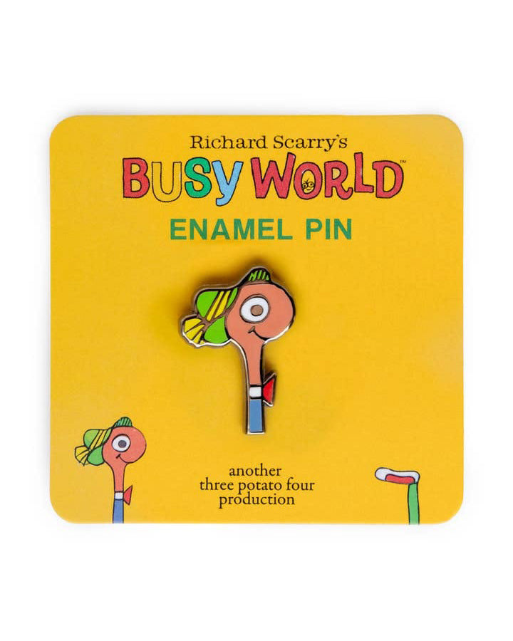 richard scarry enamel pin, lowly worm