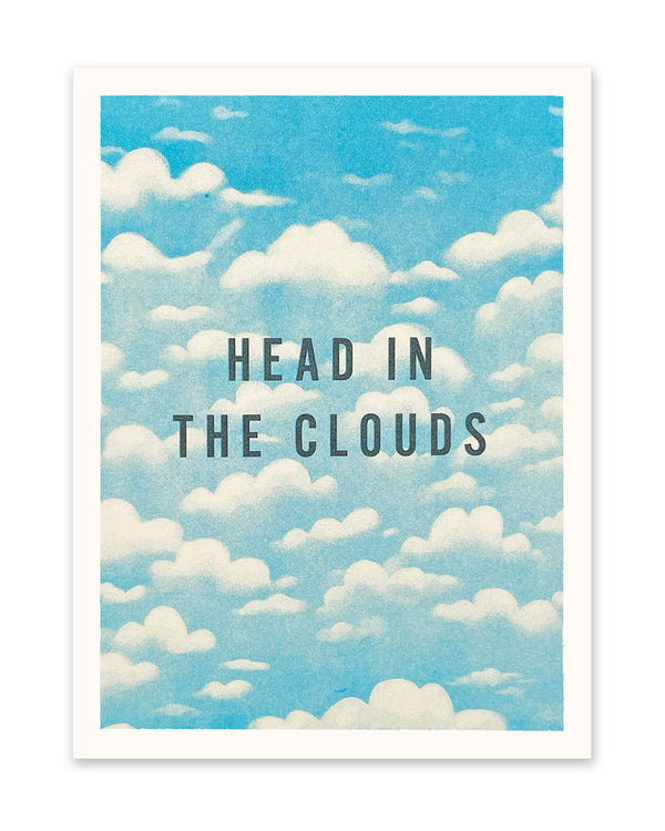 Head in the Clouds Riso Print, 8 x 6