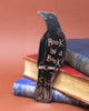 genuine leather bookmark in the shape of a rook with the message "rook in a book"
