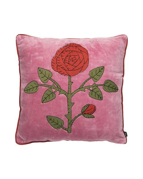 Rose Briar Embroidered Throw Pillow