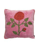 Rose Briar Embroidered Throw Pillow