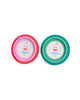 circular photo frame with a glossy finish