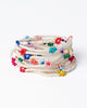 sage 10 strand beaded bracelet in multicolor flower