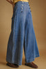 wide leg jeans with sailor-inspired side buttons