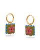 Sante Fe Square Floral Charm Earrings