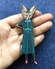 Whimsical Wooden Magnet sassy fox