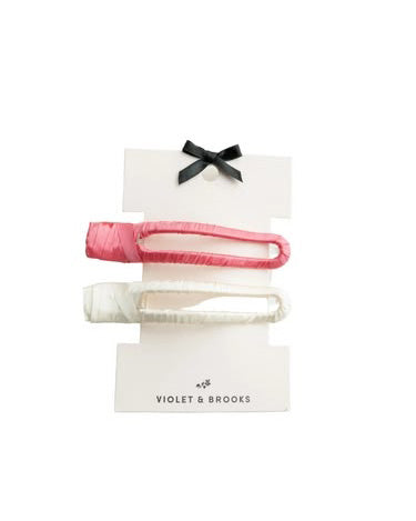 satin big clip pair in blush