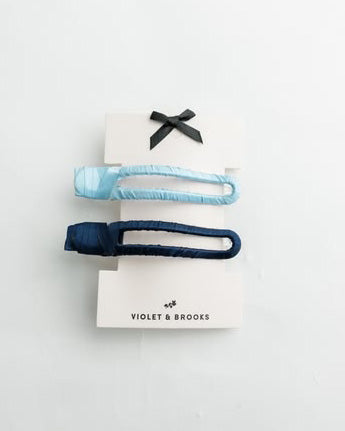 satin big clip pair in blue
