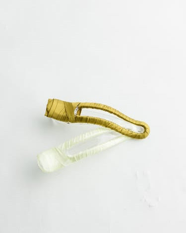 satin big clip pair in green