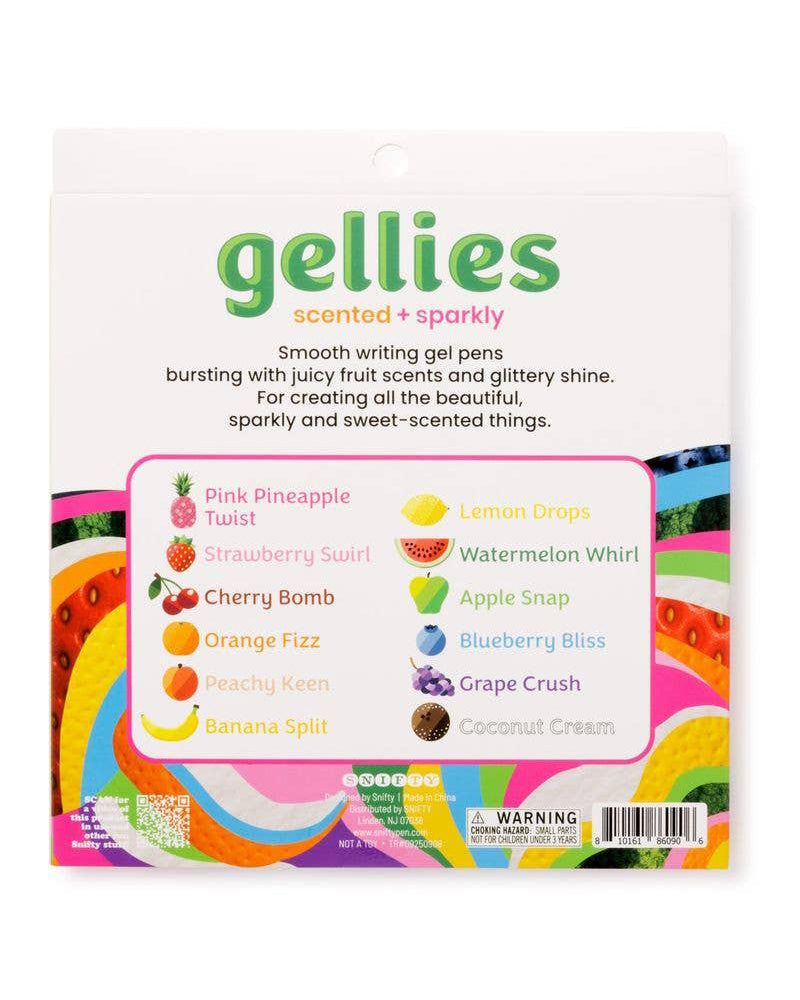 set of 12 scented and sparkly gel pens