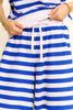 soft terry cloth set in royal blue and white horizontal stripes